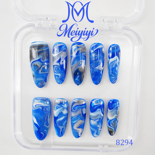 8294-MYY's designer original high-end design customized luxury hand-painted wearable nail art