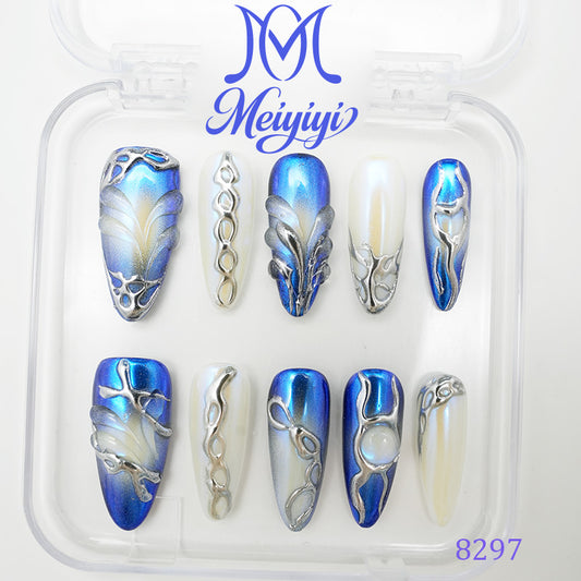 8297-MYY's designer original high-end design customized luxury hand-painted wearable nail art