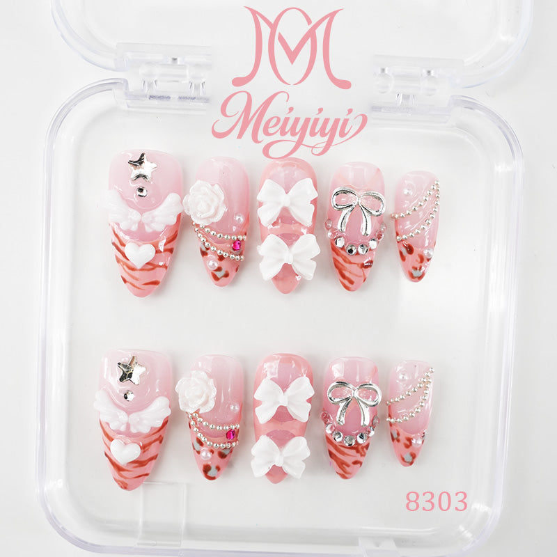 8303-MYY's designer original high-end design customized luxury hand-painted wearable nail art