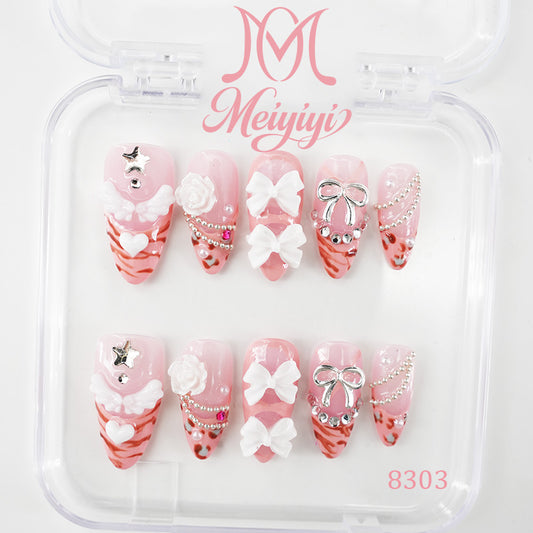 8303-MYY's designer original high-end design customized luxury hand-painted wearable nail art