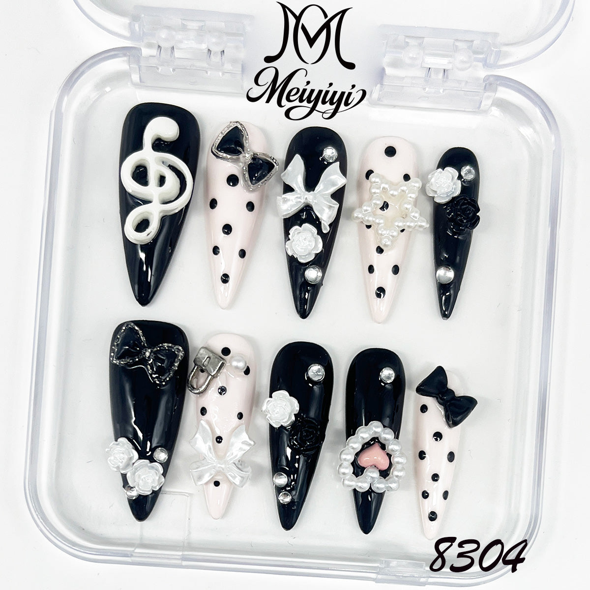 8304-MYY's designer original high-end design customized luxury hand-painted wearable nail art