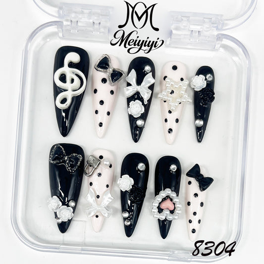 8304-MYY's designer original high-end design customized luxury hand-painted wearable nail art