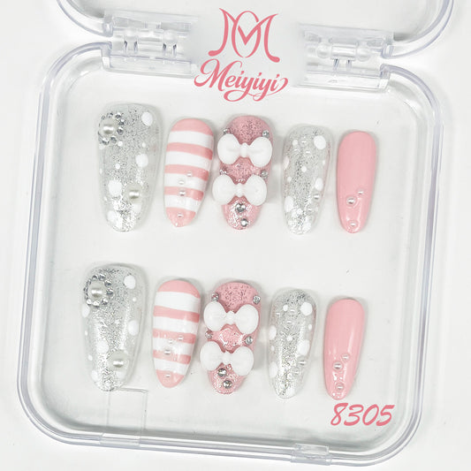 8305-MYY's designer original high-end design customized luxury hand-painted wearable nail art