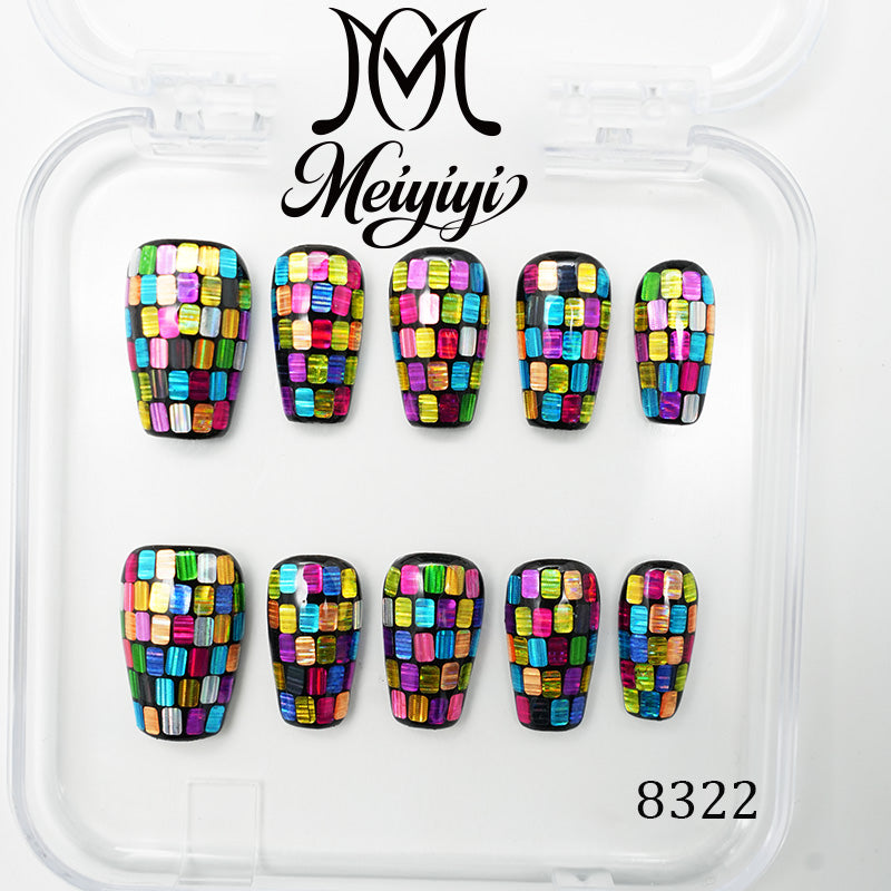 8322-MYY's designer original high-end design customized luxury hand-painted wearable nail art