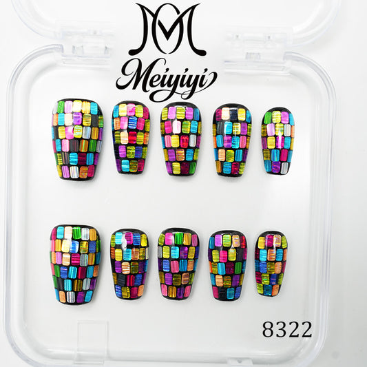 8322-MYY's designer original high-end design customized luxury hand-painted wearable nail art