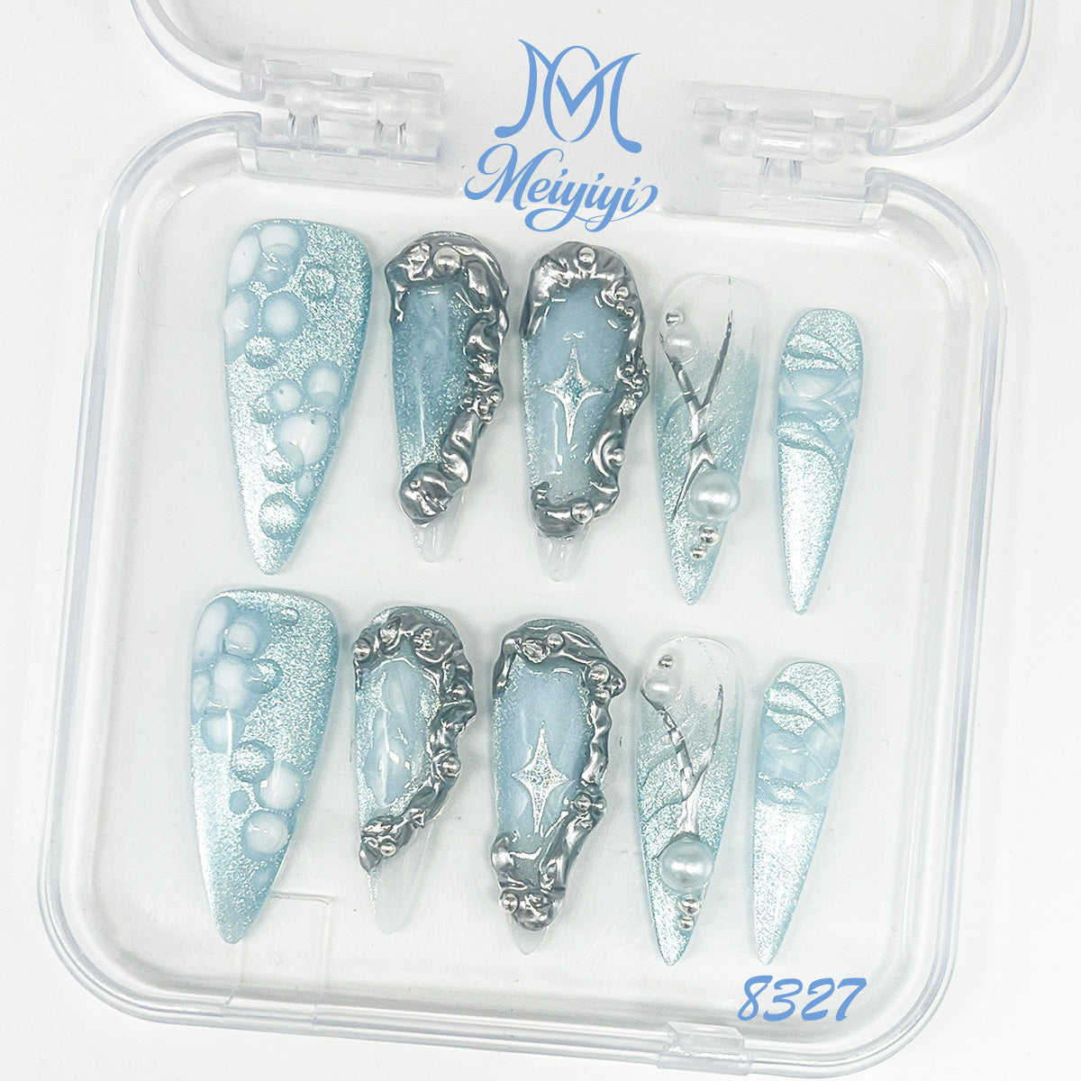8327-MYY's designer original high-end design customized luxury hand-painted wearable nail art