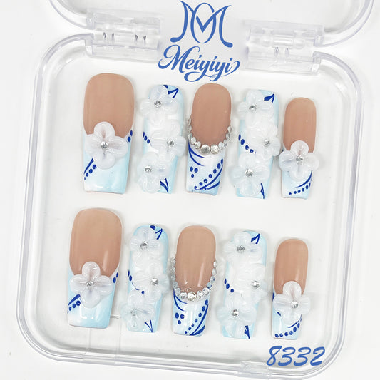 8332-MYY's designer original high-end design customized luxury hand-painted wearable nail art