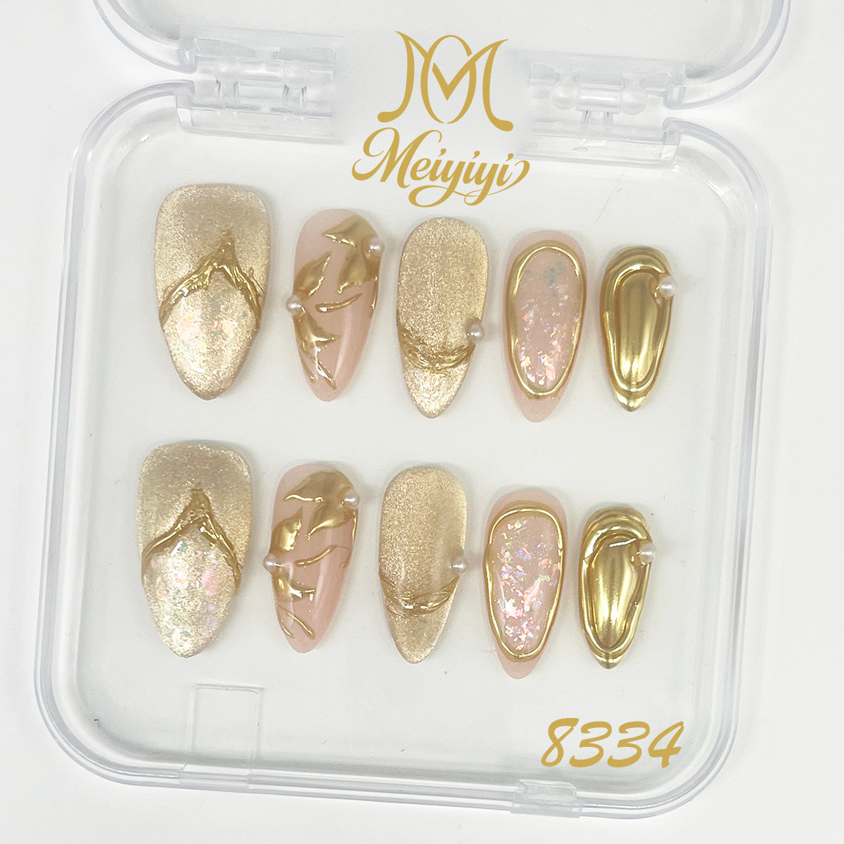8334-MYY's designer original high-end design customized luxury hand-painted wearable nail art