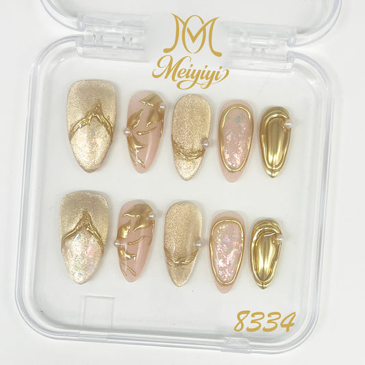 8334-MYY's designer original high-end design customized luxury hand-painted wearable nail art