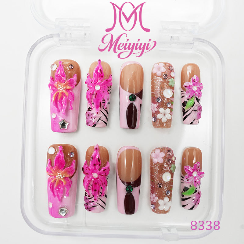 8338-MYY's designer original high-end design customized luxury hand-painted wearable nail art