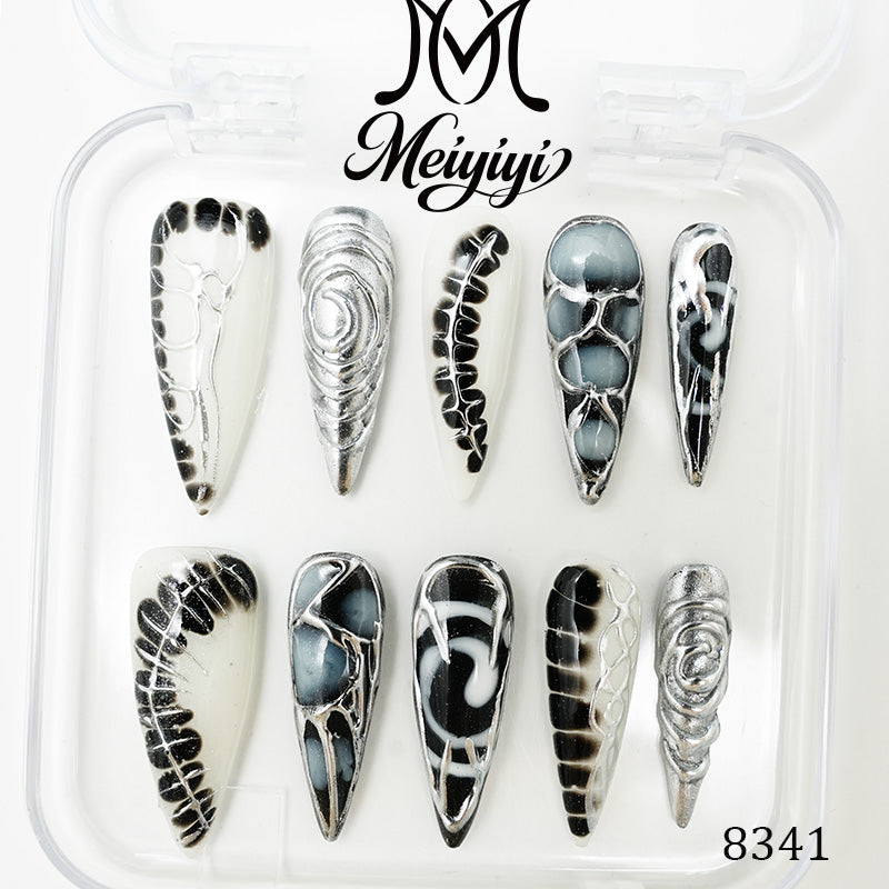 8341-MYY's designer original high-end design customized luxury hand-painted wearable nail art