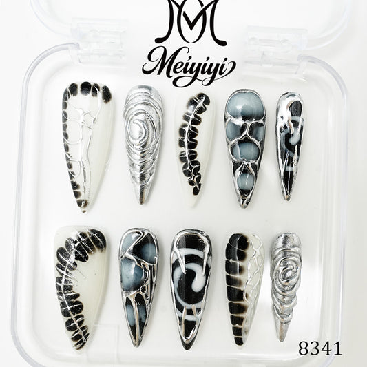 8341-MYY's designer original high-end design customized luxury hand-painted wearable nail art