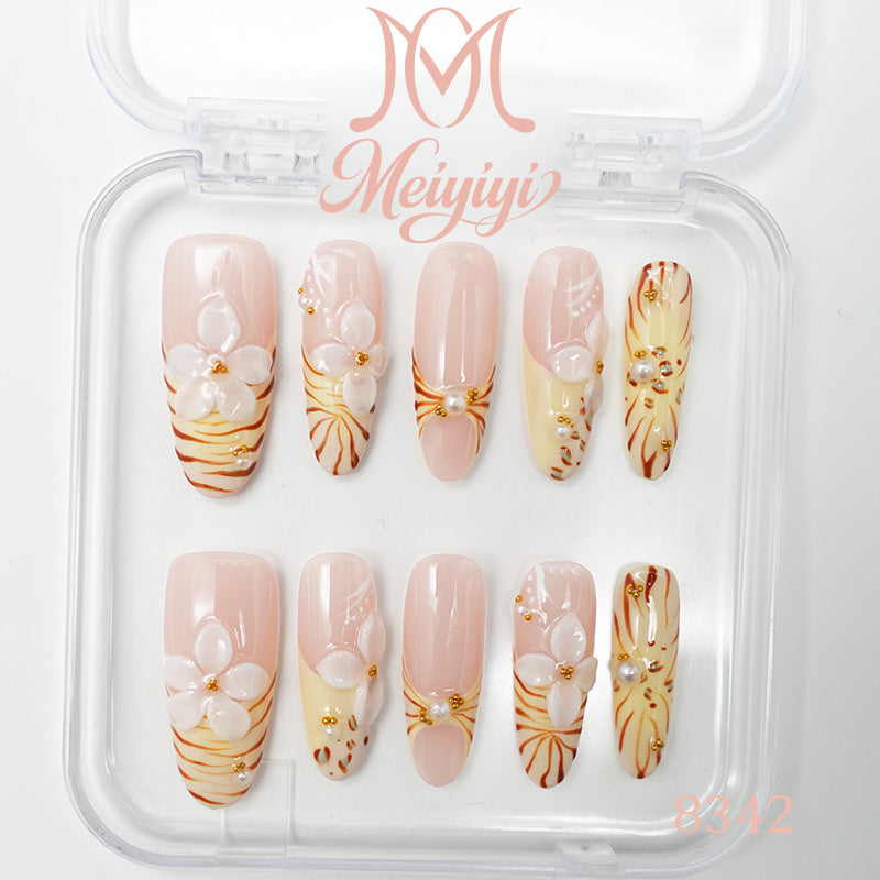 8342-MYY's designer original high-end design customized luxury hand-painted wearable nail art