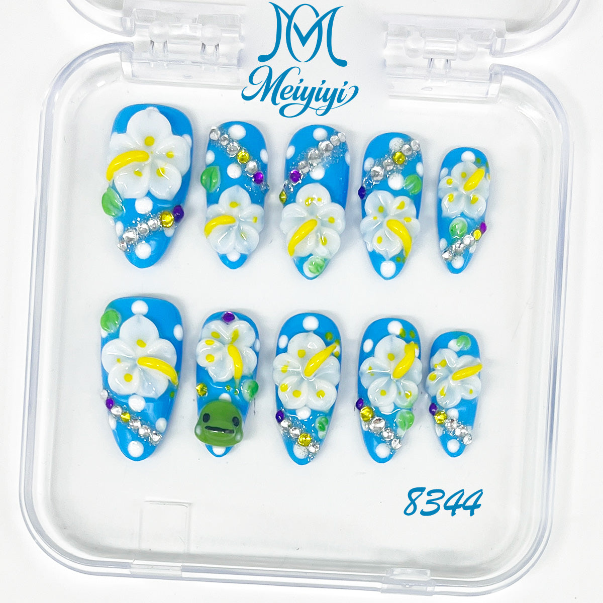 8344-MYY's designer original high-end design customized luxury hand-painted wearable nail art