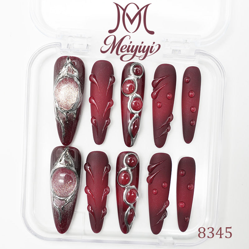 8345-MYY's designer original high-end design customized luxury hand-painted wearable nail art