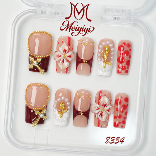 8354-MYY's designer original high-end design customized luxury hand-painted wearable nail art