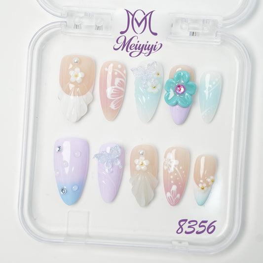 8356-MYY's designer original high-end design customized luxury hand-painted wearable nail art