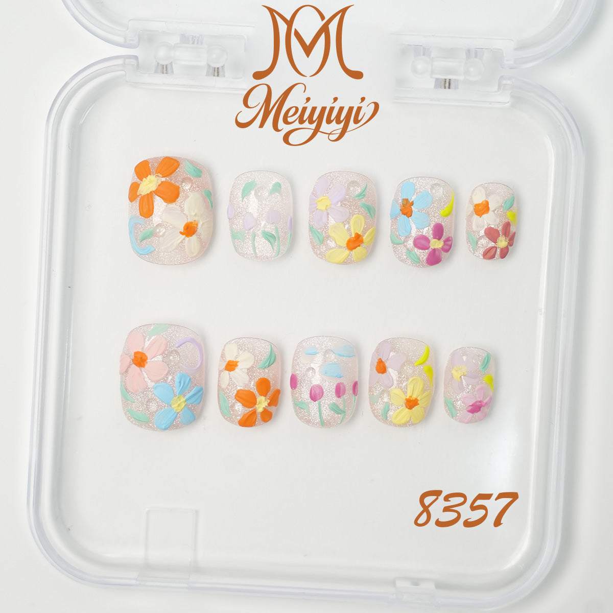 8357-MYY's designer original high-end design customized luxury hand-painted wearable nail art