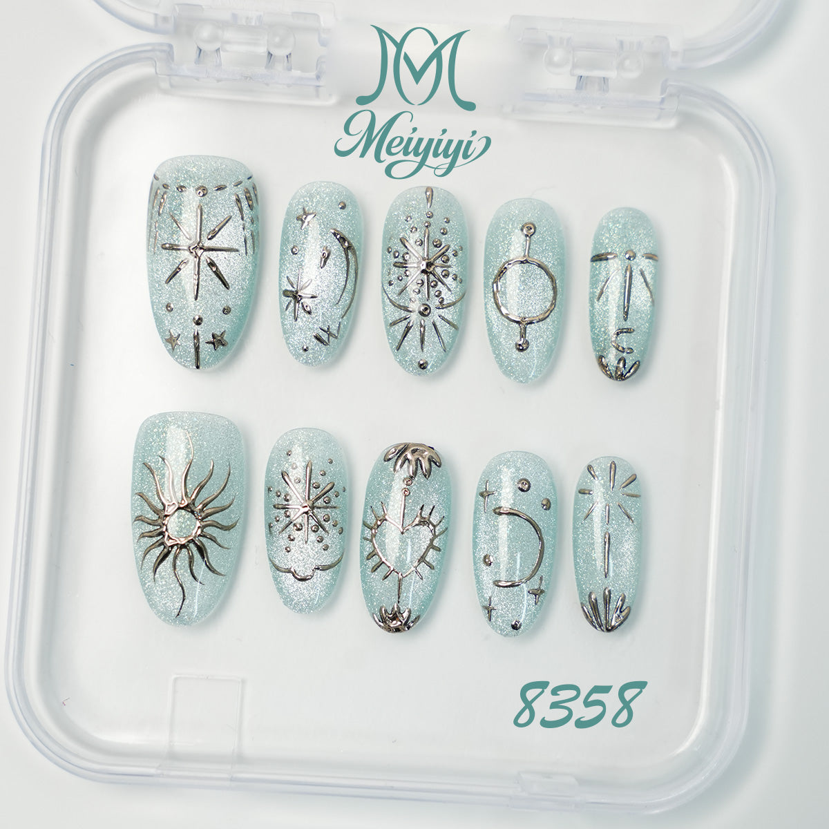 8358-MYY's designer original high-end design customized luxury hand-painted wearable nail art