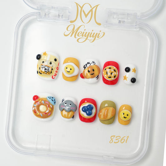 8361-MYY's designer original high-end design customized luxury hand-painted wearable nail art