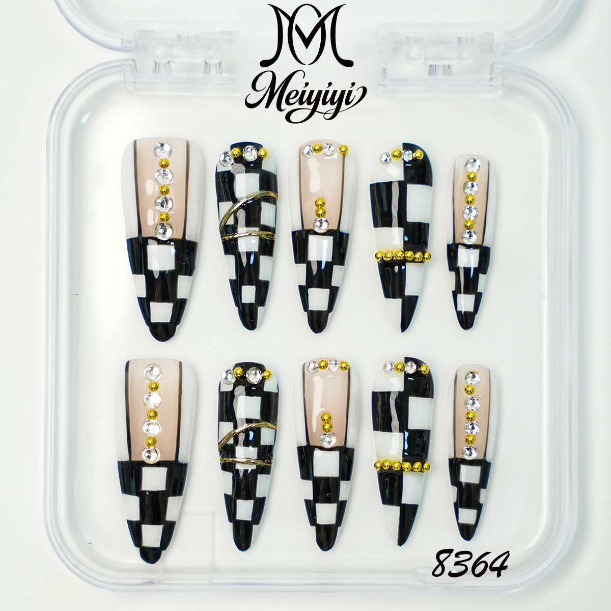 8364-MYY's designer original high-end design customized luxury hand-painted wearable nail art