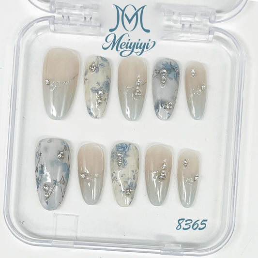 8365-MYY's designer original high-end design customized luxury hand-painted wearable nail art