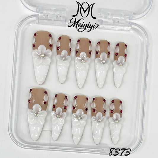 8373-MYY's designer original high-end design customized luxury hand-painted wearable nail art