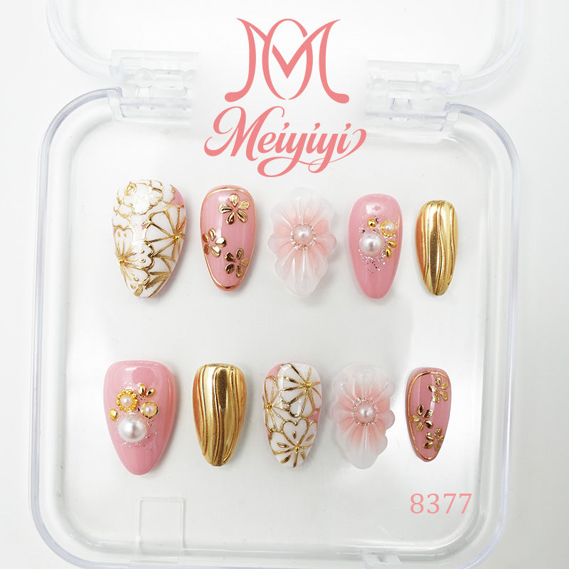 8377-MYY's designer original high-end design customized luxury hand-painted wearable nail art