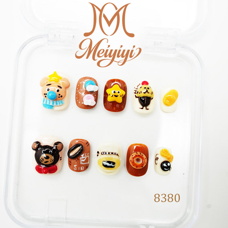 8380-MYY's designer original high-end design customized luxury hand-painted wearable nail art