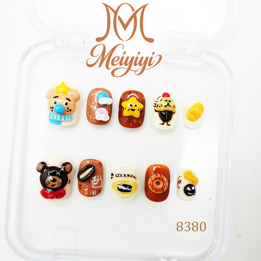 8380-MYY's designer original high-end design customized luxury hand-painted wearable nail art