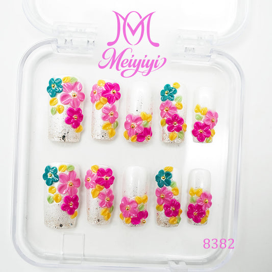 8382-MYY's designer original high-end design customized luxury hand-painted wearable nail art