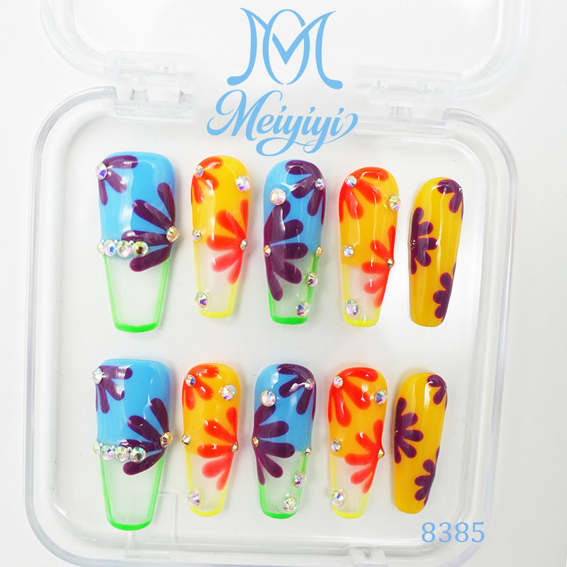 8385-MYY's designer original high-end design customized luxury hand-painted wearable nail art