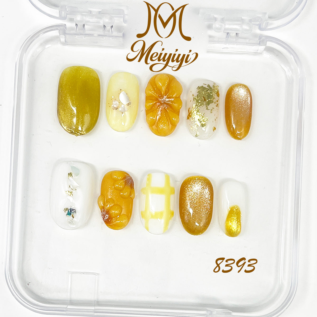 8393-MYY's designer original high-end design customized luxury hand-painted wearable nail art