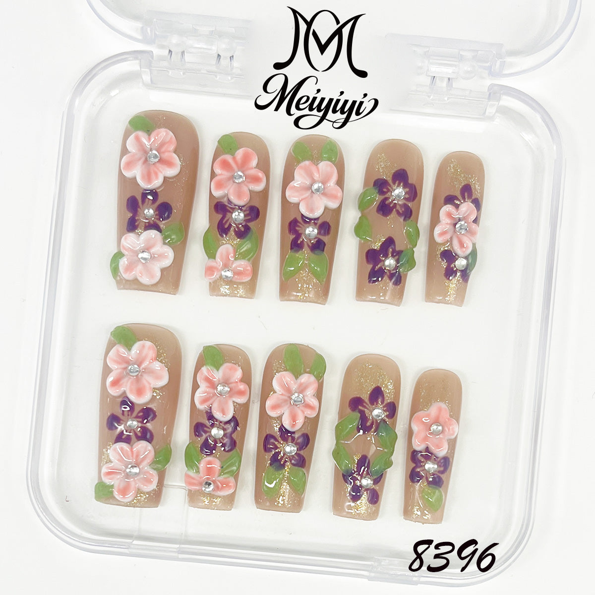 8396-MYY's designer original high-end design customized luxury hand-painted wearable nail art