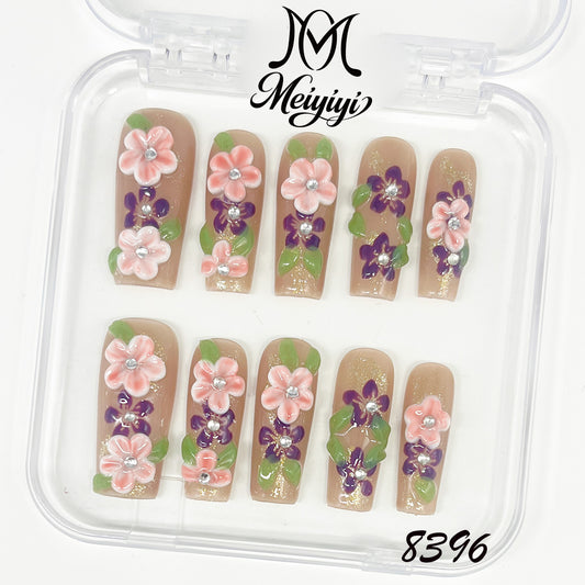 8396-MYY's designer original high-end design customized luxury hand-painted wearable nail art