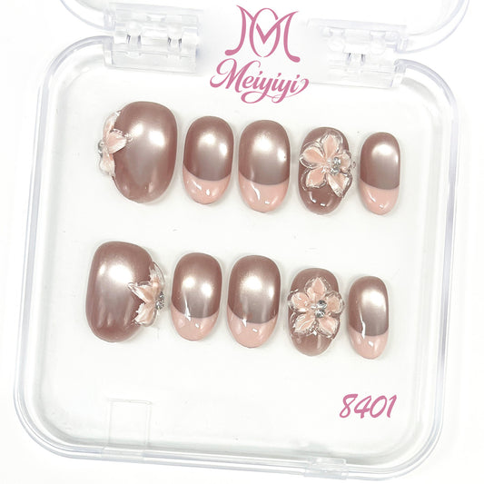 8401-MYY's designer original high-end design customized luxury hand-painted wearable nail art