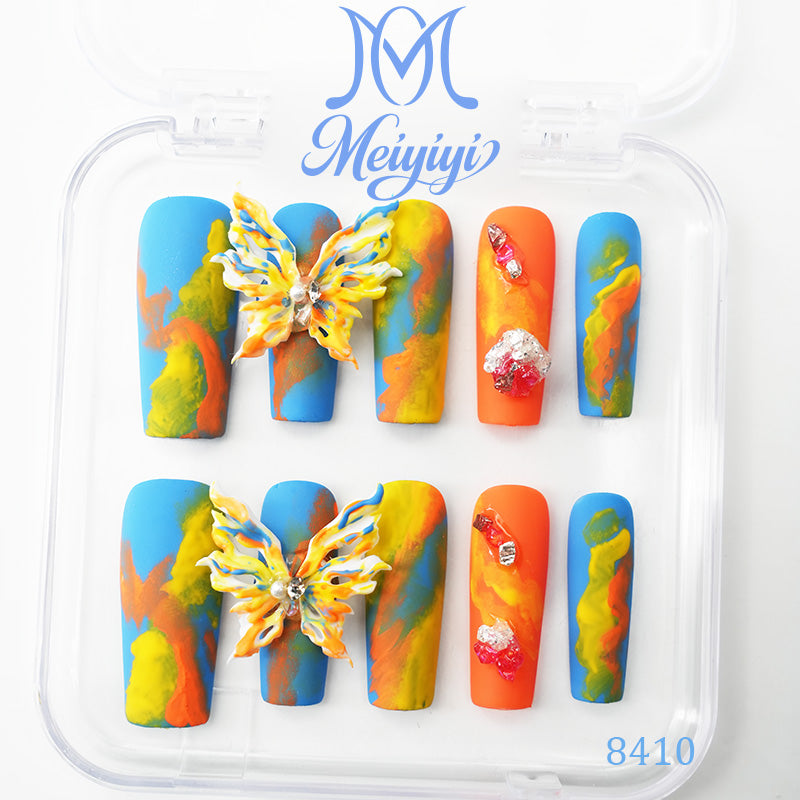 8410-MYY's designer original high-end design customized luxury hand-painted wearable nail art