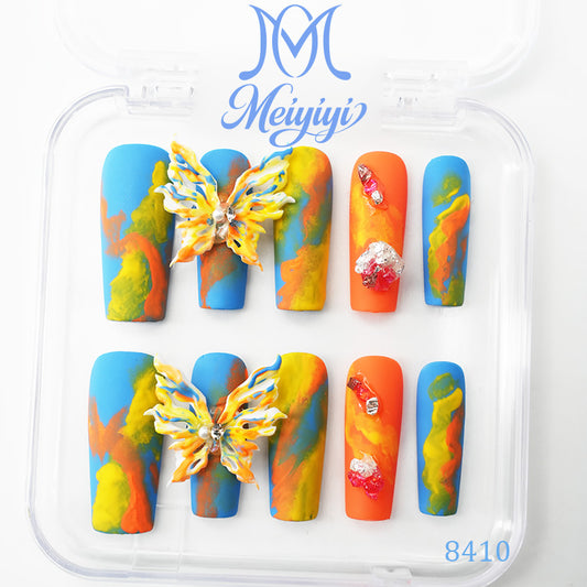 8410-MYY's designer original high-end design customized luxury hand-painted wearable nail art
