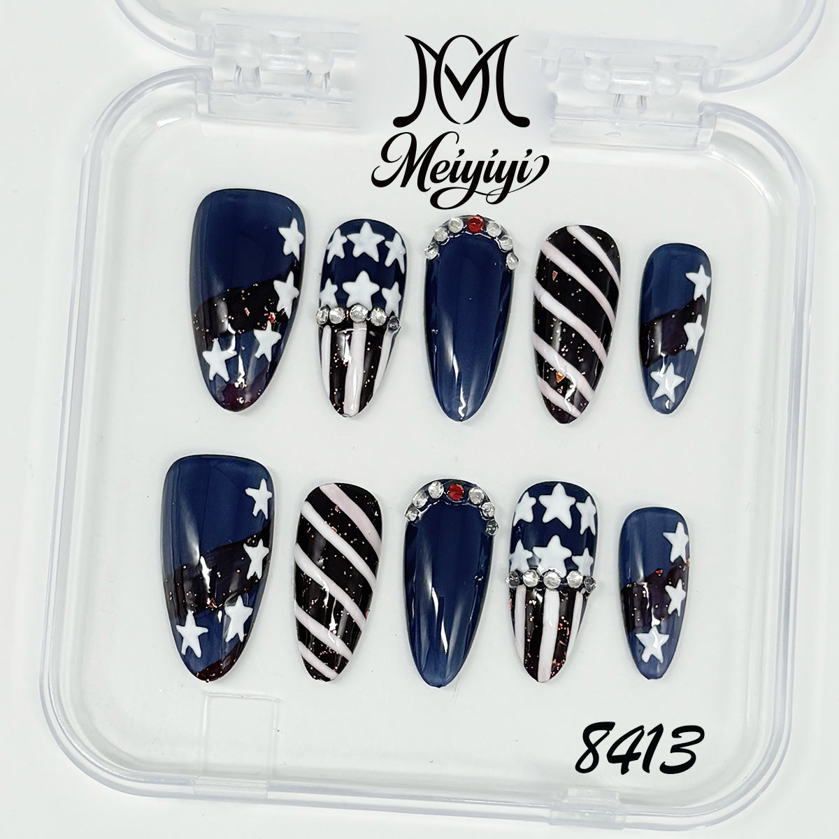 8413-MYY's designer original high-end design customized luxury hand-painted wearable nail art