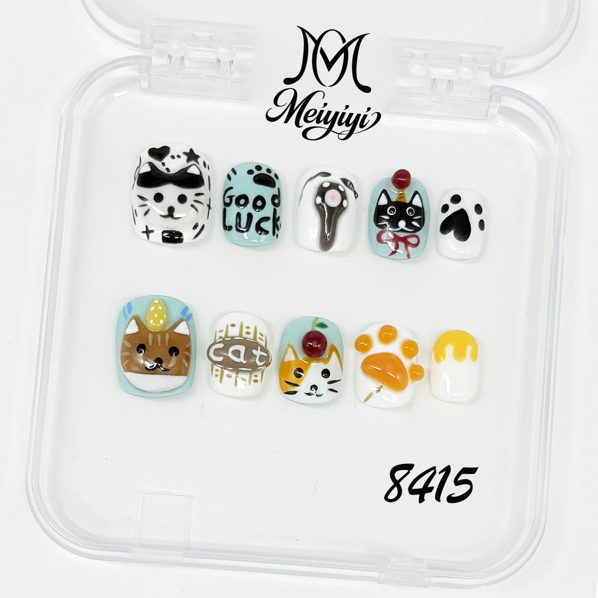 8415-MYY's designer original high-end design customized luxury hand-painted wearable nail art