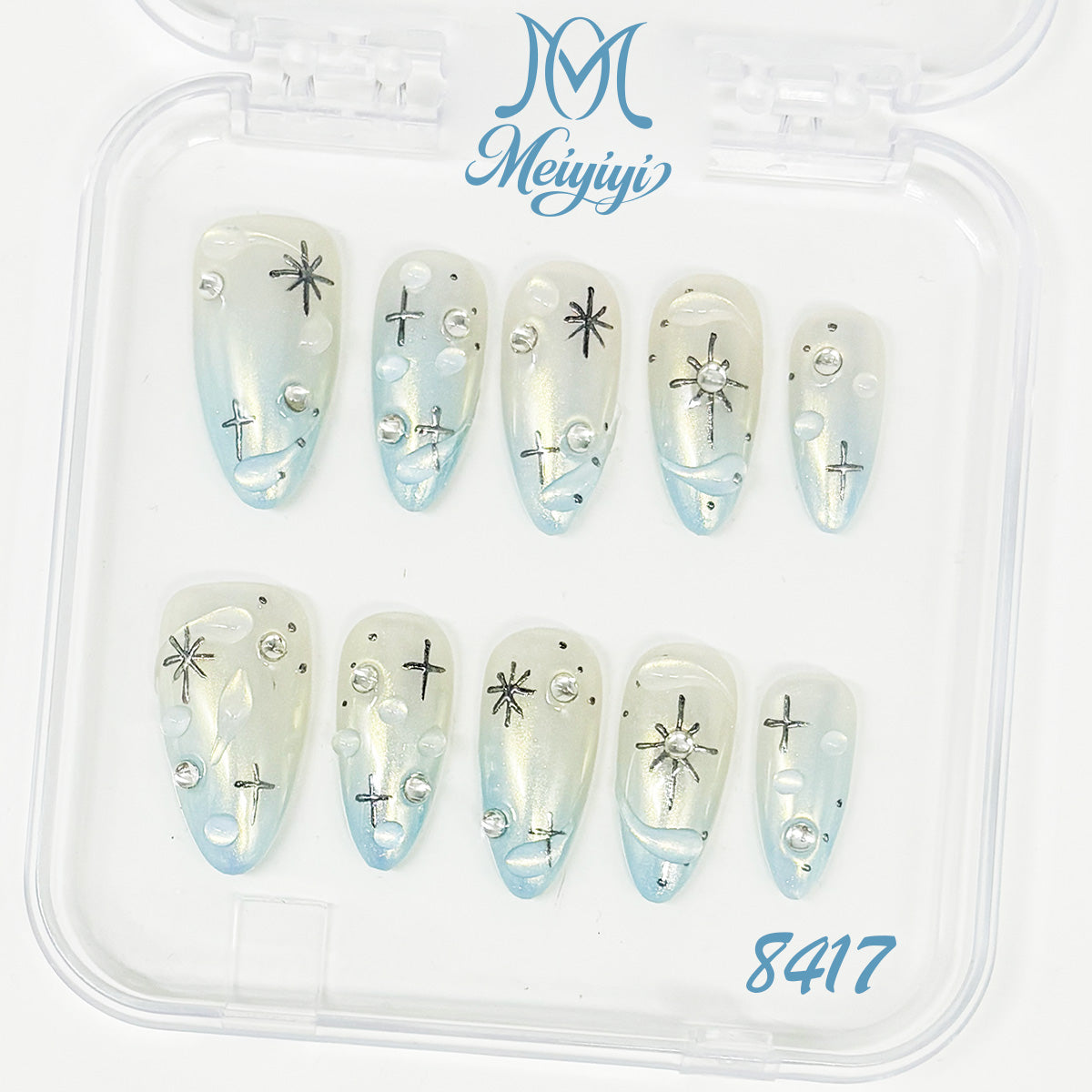8417-MYY's designer original high-end design customized luxury hand-painted wearable nail art