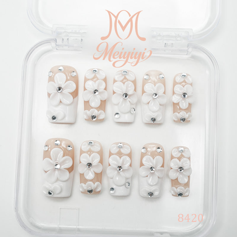 8420-MYY's designer original high-end design customized luxury hand-painted wearable nail art