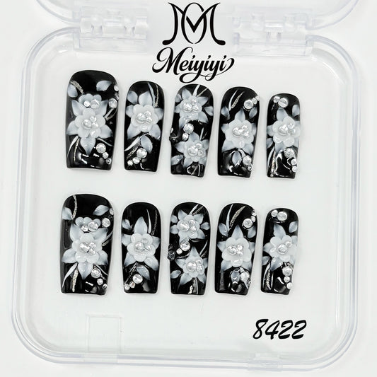 8422-MYY's designer original high-end design customized luxury hand-painted wearable nail art