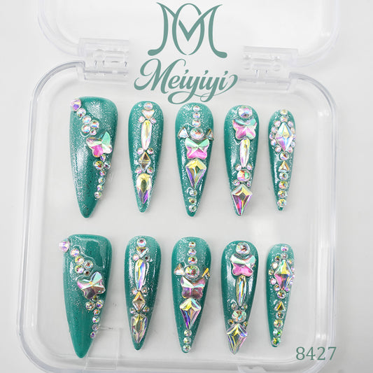 8427-MYY's designer original high-end design customized luxury hand-painted wearable nail art