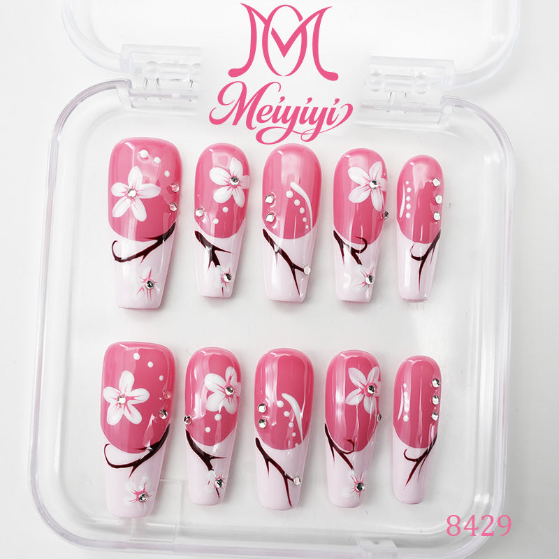 8429-MYY's designer original high-end design customized luxury hand-painted wearable nail art