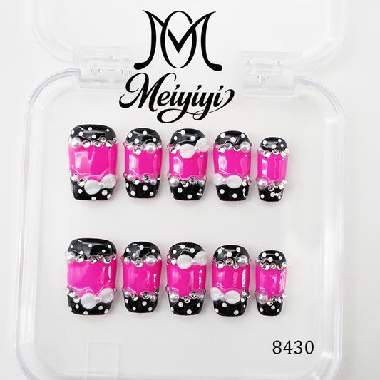 8430-MYY's designer original high-end design customized luxury hand-painted wearable nail art
