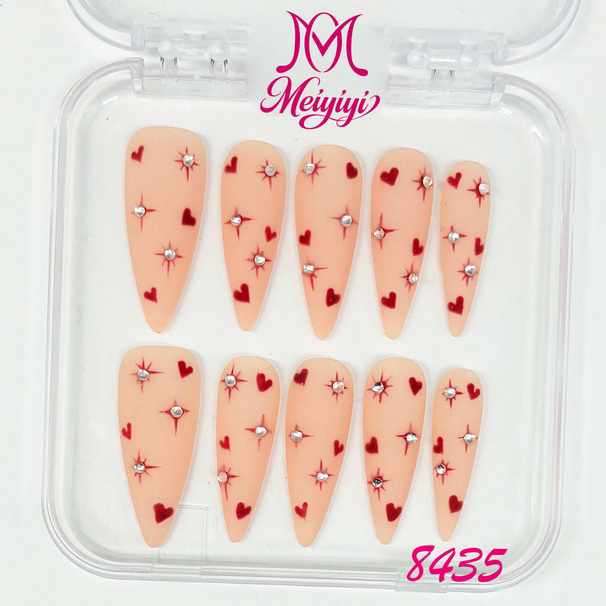 8435-MYY's designer original high-end design customized luxury hand-painted wearable nail art