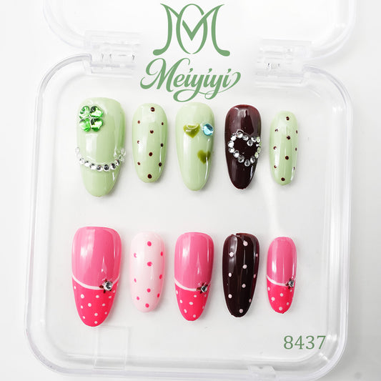 8437-MYY's designer original high-end design customized luxury hand-painted wearable nail art
