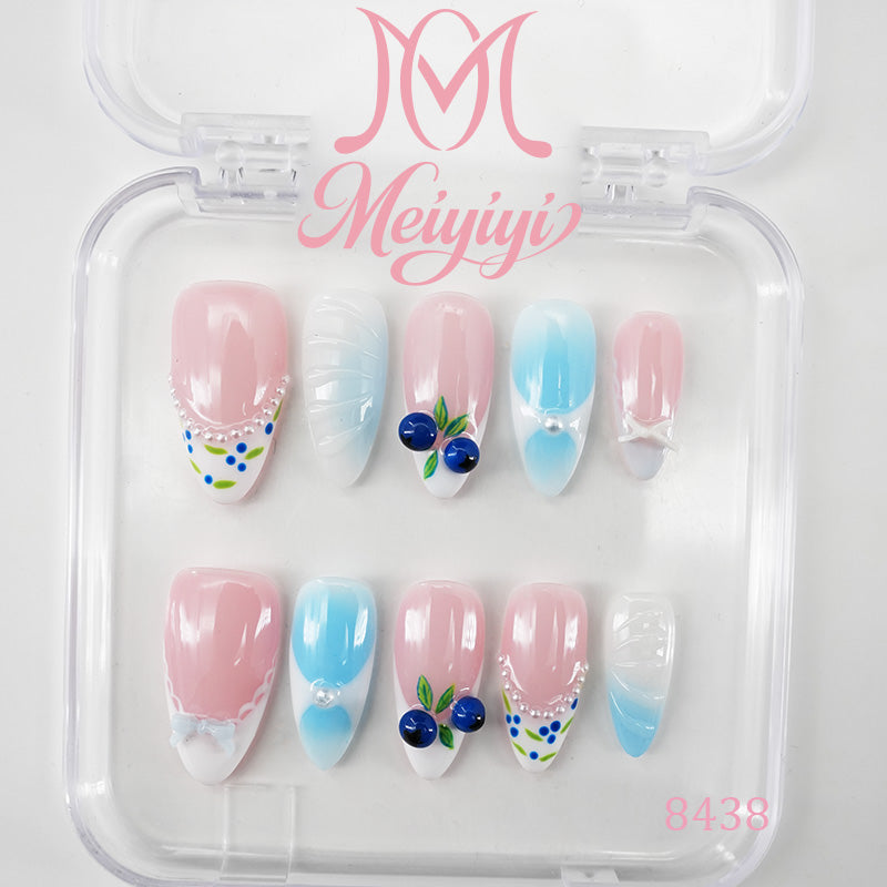 8438-MYY's designer original high-end design customized luxury hand-painted wearable nail art