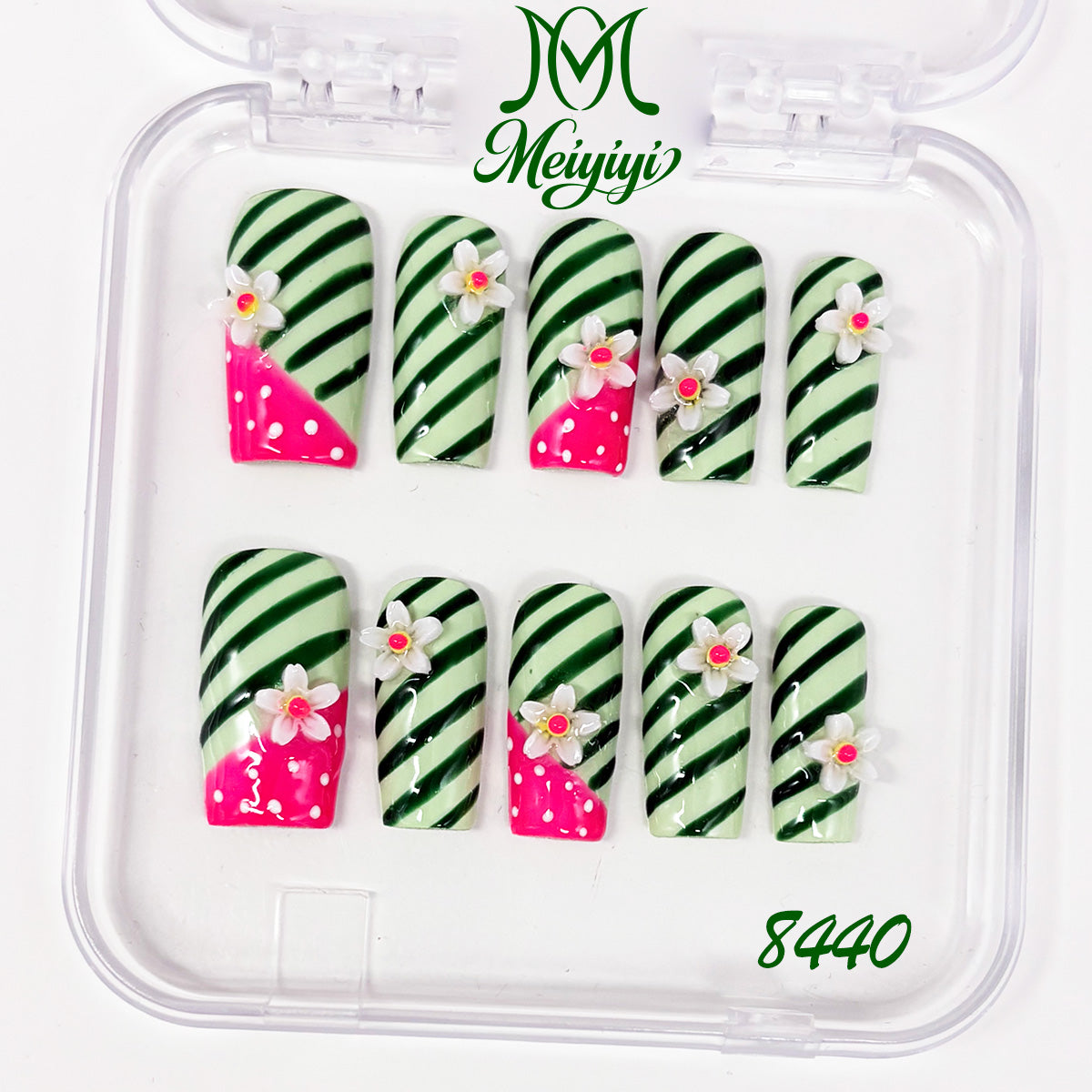 8440-MYY's designer original high-end design customized luxury hand-painted wearable nail art